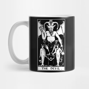 Devil Tarot Card White on Black Goth Classic Magic Retro Sabbath Satan Astrology Shirt Sticker Mug + More Mug